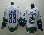 Jerseys Factory Cheap Canucks #33 Henrik Sedin Embroidered White