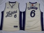 Jerseys Factory Cheap Lakers #6 Jordan Clarkson White 2015-2016