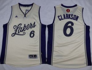 Jerseys Factory Cheap Lakers #6 Jordan Clarkson White 2015-2016