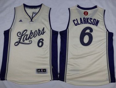 Jerseys Factory Cheap Lakers #6 Jordan Clarkson White 2015-2016