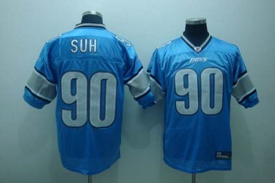 Jerseys Factory Cheap Lions #90 Ndamukong Suh Blue Stitched NFL