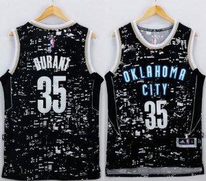 Jerseys Factory Cheap Thunder #35 Kevin Durant Black City Light