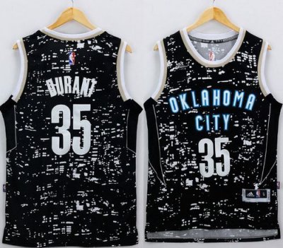 Jerseys Factory Cheap Thunder #35 Kevin Durant Black City Light