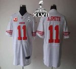 Jerseys Factory Cheap Nike 49ers #11 Alex Smith White With C Pat
