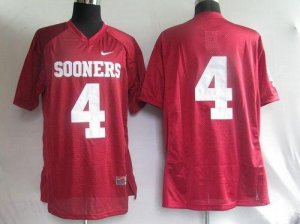 Jerseys Factory Cheap Sooners #4 Red Embroidered NCAA Jersey