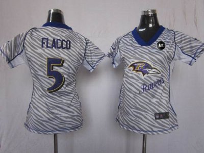 Jerseys Factory Cheap Nike Ravens #5 Joe Flacco Zebra With Art P