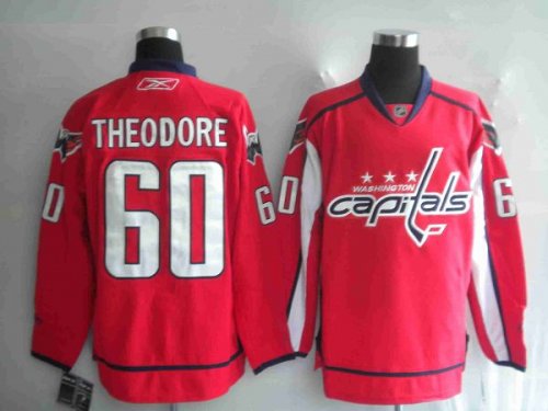 Jerseys Factory Cheap Capitals #60 Jose Theodore Embroidered Red