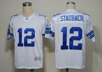 Jerseys Factory Cheap Cowboys #12 Roger Staubach White Legend Th