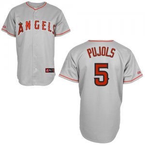 Jerseys Factory Cheap Angels #5 Albert Pujols Grey Embroidered Y