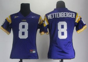Jerseys Factory Cheap LSU Tigers #8 Zach Mettenberger Purple Wom
