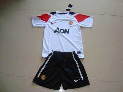 Jerseys Factory Cheap Manchester United Blank White Away Kid Soc