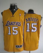Jerseys Factory Cheap Revolution 30 Lakers #15 Artest Yellow Sti