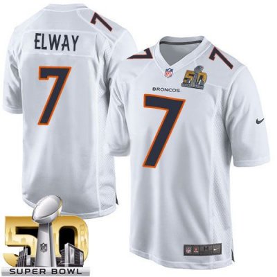 Jerseys Factory Cheap Nike Broncos #7 John Elway White Super Bow