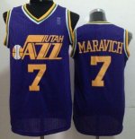 Jerseys Factory Cheap Jazz #7 Pete Maravich Purple Throwback Sti
