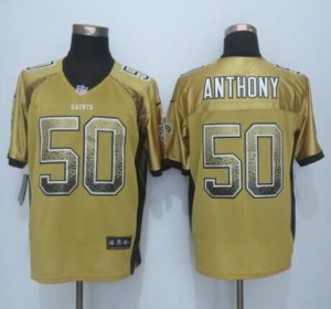 Jerseys Factory Cheap Nike Saints #50 Stephone Anthony Gold Men'