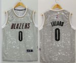 Jerseys Factory Cheap Blazers #0 Damian Lillard Grey City Light