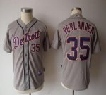 Jerseys Factory Cheap Tigers #35 Justin Verlander Grey Cool Base