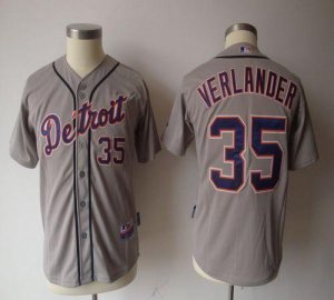 Jerseys Factory Cheap Tigers #35 Justin Verlander Grey Cool Base