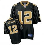 Jerseys Factory Cheap Saints #12 Marques Colston Black Stitched
