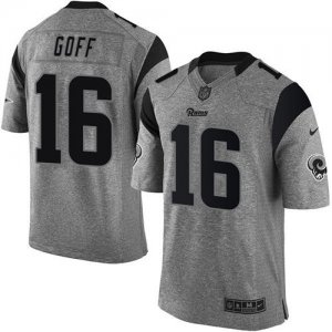 Jerseys Factory Cheap Nike Rams #16 Jared Goff Gray Men's Stitch
