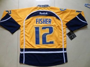 Jerseys Factory Cheap Predators #12 Mike Fisher Yellow Home Embr