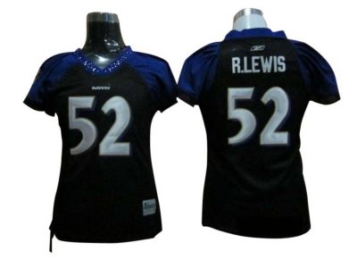Jerseys Factory Cheap Ravens #52 Ray Lewis Black Women's Field F