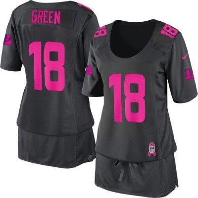 Jerseys Factory Cheap Nike Bengals #18 A.J. Green Dark Grey Wome