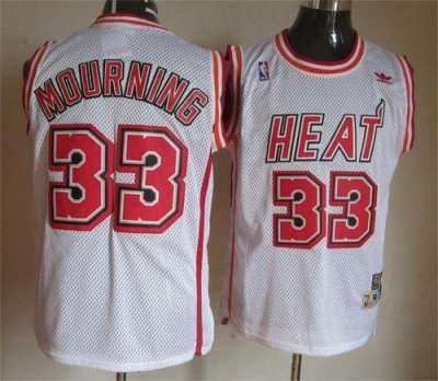 Jerseys Factory Cheap Heat #33 Alonzo Mourning White Throwback E