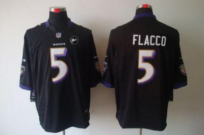 Jerseys Factory Cheap Nike Ravens #5 Joe Flacco Black Alternate