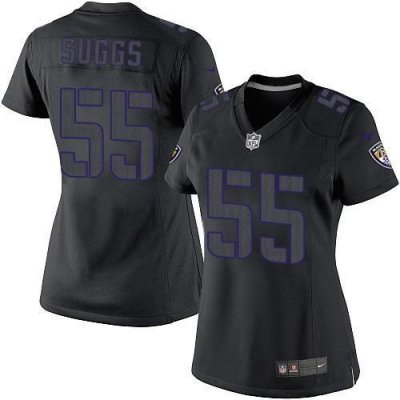 Jerseys Factory Cheap Nike Ravens #55 Terrell Suggs Black Impact