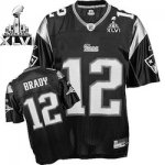 Jerseys Factory Cheap Patriots #12 Tom Brady Black Shadow Super