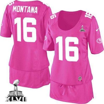 Jerseys Factory Cheap Nike 49ers #16 Joe Montana Pink Super Bowl
