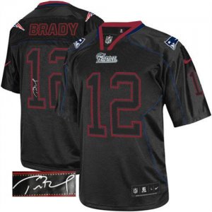 Jerseys Factory Cheap Nike Patriots #12 Tom Brady Lights Out Bla