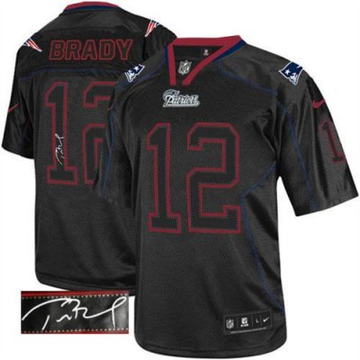 Jerseys Factory Cheap Nike Patriots #12 Tom Brady Lights Out Bla
