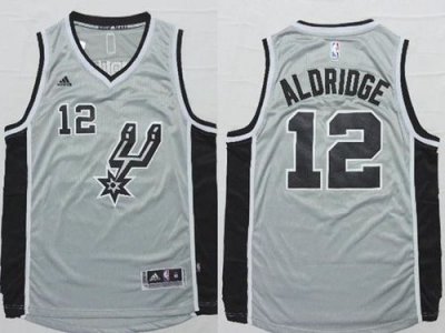Jerseys Factory Cheap Spurs #12 LaMarcus Aldridge Grey Alternate