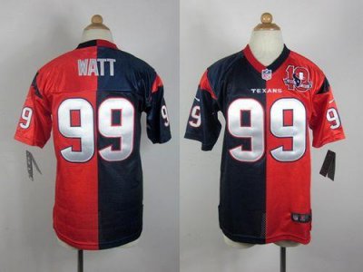 Jerseys Factory Cheap Nike Texans #99 J.J. Watt Navy Blue/Red Wi