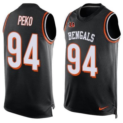 Jerseys Factory Cheap Nike Bengals #94 Domata Peko Black Team Co
