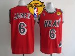 Jerseys Factory Cheap Heat #6 LeBron James Red Hardwood Classics