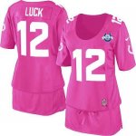 Jerseys Factory Cheap Nike Colts #12 Andrew Luck Pink With 30TH
