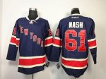 Jerseys Factory Cheap Rangers #61 Rick Nash Dark Blue Third Embr