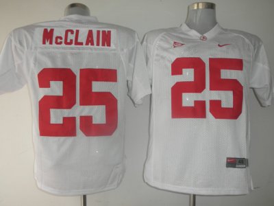 Jerseys Factory Cheap Crimson Tide #25 Rolando McClain White Emb