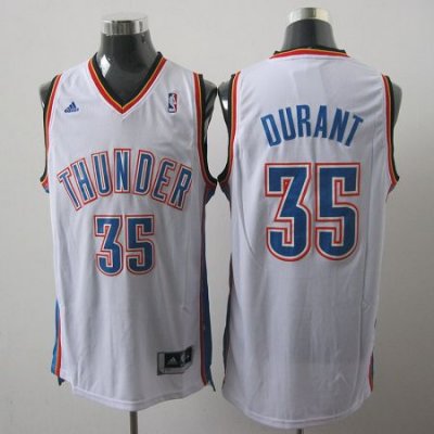 Jerseys Factory Cheap Thunder #35 Kevin Durant White Embroidered