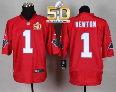 Jerseys Factory Cheap Nike Panthers #1 Cam Newton Red Super Bowl