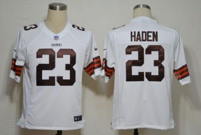 Jerseys Factory Cheap Nike Browns #23 Joe Haden White Men's Stit