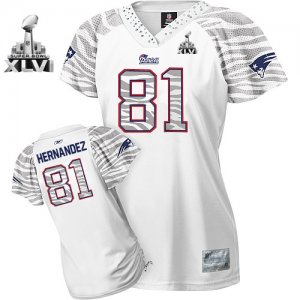Jerseys Factory Cheap Patriots #81 Aaron Hernandez White Women's