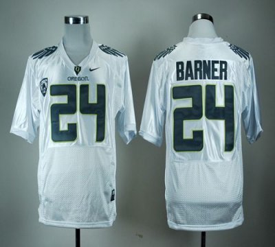 Jerseys Factory Cheap Ducks #24 Kenjon Barner White With PAC-12