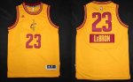 Jerseys Factory Cheap Cavaliers #23 LeBron James Yellow 2014-15