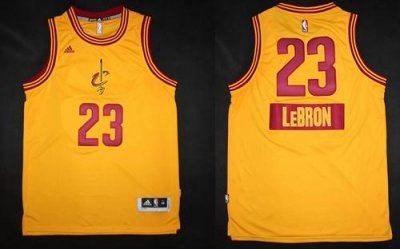 Jerseys Factory Cheap Cavaliers #23 LeBron James Yellow 2014-15