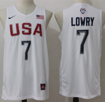 Jerseys Factory Cheap Nike Team USA #7 Kyle Lowry White 2016 Dre