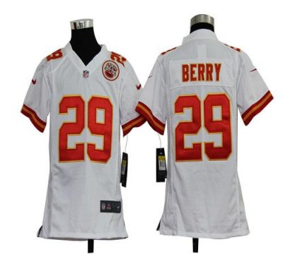 Jerseys Factory Cheap Nike Chiefs #29 Eric Berry White Youth Emb